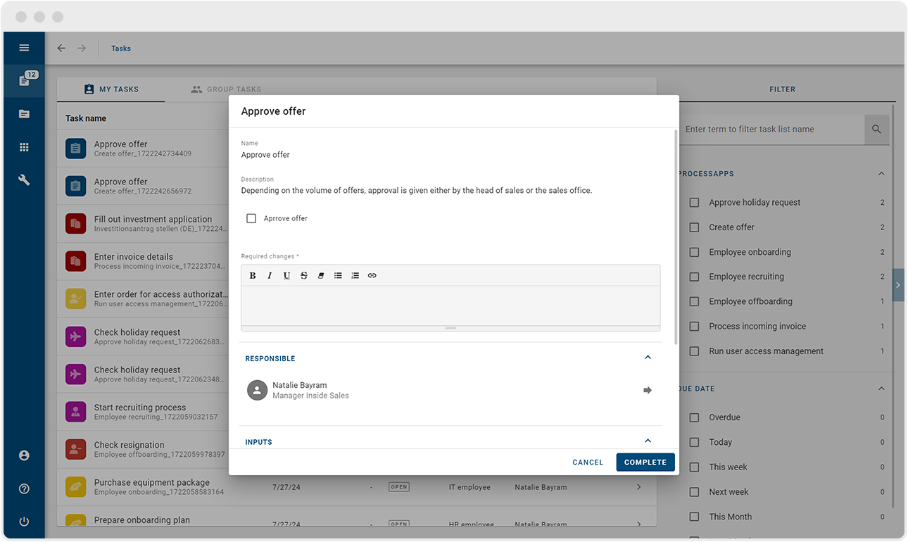 Content approval workflow